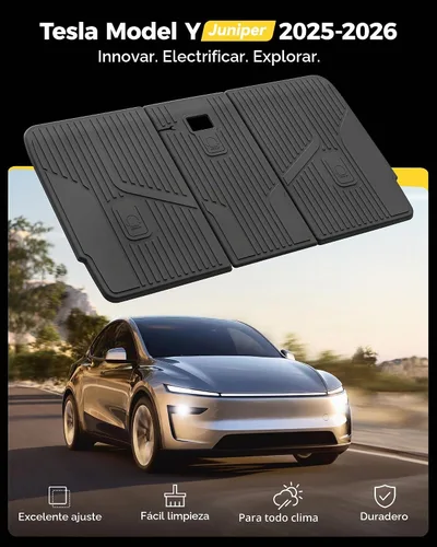 Vista 2 de 3W – Tapete protector para respaldo compatible con Tesla Model Y Juniper 2025-2026, cubiertas de asiento trasero TPE para todo tipo de clima