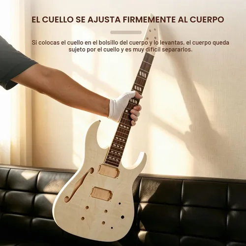 Vista 7 de Kit de guitarra para principiantes, cuerpo de tilo con tapa