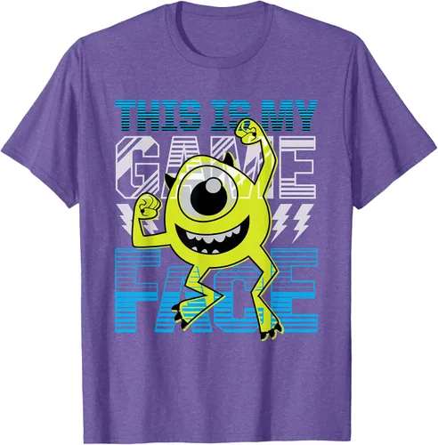 Vista 10 de Disney Pixar Monsters Inc. Mike Wazowski Game Face Camiseta Negro