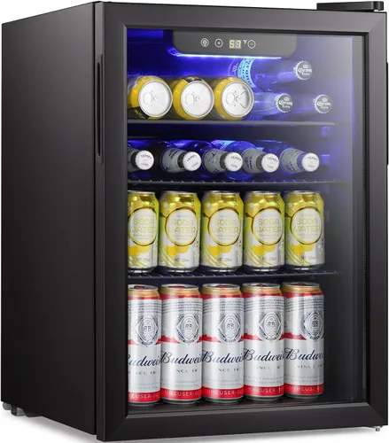 Vista 15 de Antarctic Star Refrigerador de Bebidas Enfriador de 18L, 24 Latas, Mini Refrigerador con Compresor Silencioso, Luz LED, Refrigerador Pequeño