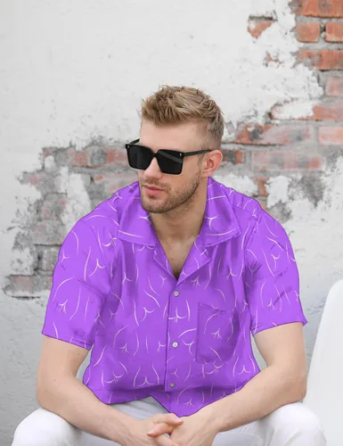 Vista 5 de BONLOR Camisas de los años 80 para hombre, camisas retro de los años 90, camisa hawaiana, camisas con botones, camisa de discoteca, trajes