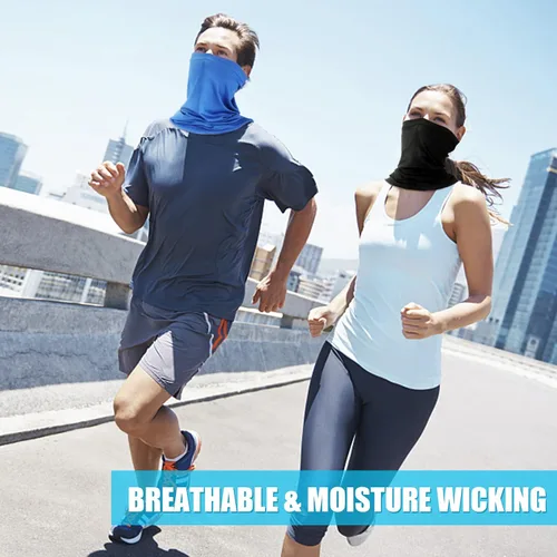 Vista 2 de Fivali 4 Pack Neck Gaiter Breathable Bandana Mask for Outdoor Protection