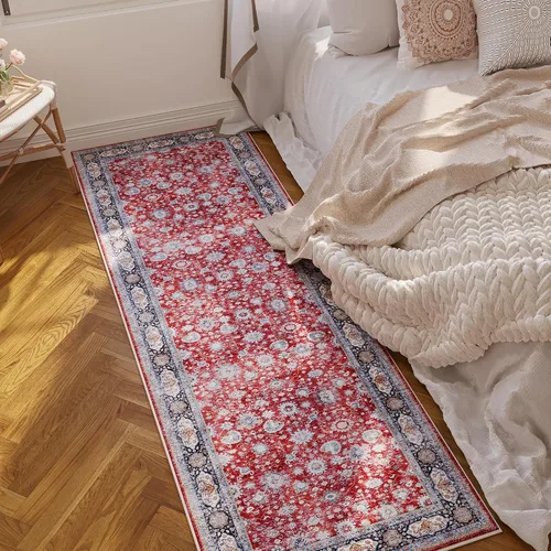 Vista 188 de Rugcomf Alfombra de Entrada de 2'x3' - Patrón Paisley, Tapete para Puerta de Entrada Interior, Floral Vintage, Lavable a Máquina, Alfombra