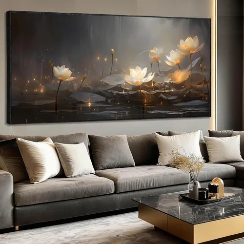Vista 16 de Arte de pared con árboles para sala de estar; grandes pinturas artísticas en lienzo para dormitorio; cuadros en blanco y negro enmarcados