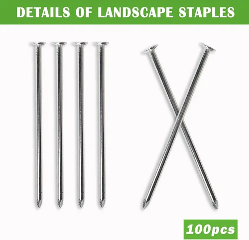 Vista 6 de SUNTURF Paquete de 100 clavos de plástico de 5 pulgadas, estacas de césped artificial, estacas de metal galvanizado en espiral para paisajismo