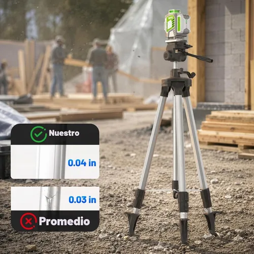 Vista 8 de Huepar Pro PT250 100-Inch Laser Level Tripod, 1/4"-20 & 5/8"-11 Mounts