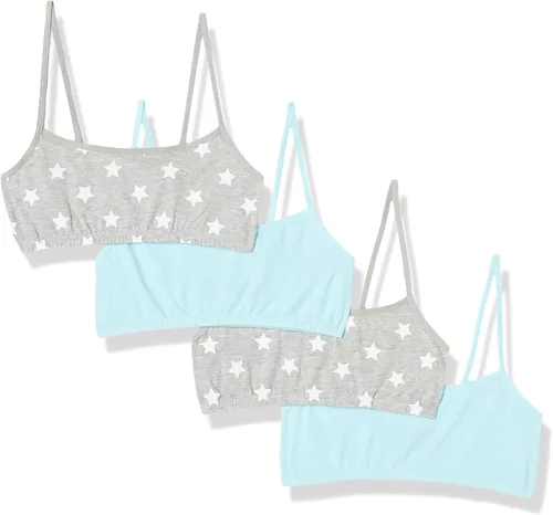 Vista 11 de Fruit of The Loom Niñas Paquetes de valor de sujetadores de entrenamiento para niñas grandes Tono negro/gris jaspeado