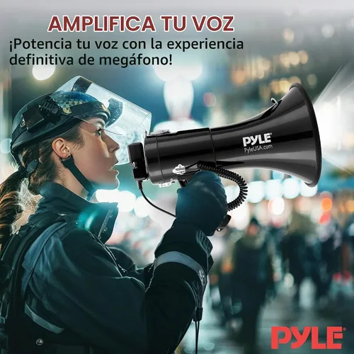 Vista 6 de Pyle Altavoces megáfonos PA compactos portátiles Negro