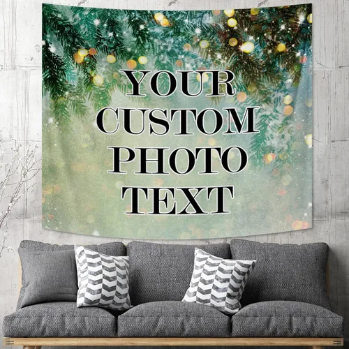 Vista 19 de Tapiz personalizado para cargar imágenes con fotos y textos, tapiz personalizado para colgar en la pared, manta de telón de fondo para decoración