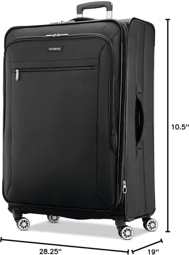 Vista 8 de Samsonite Ascella X Softside - Equipaje expansible con ruedas giratorias, Negro