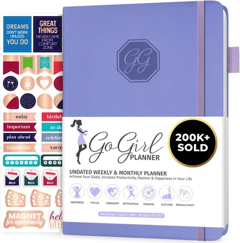 Vista 17 de GoGirl Agenda y organizador para mujer – Agenda semanal tamaño A5, diario de objetivos y agenda para mejorar la gestión del tiempo, la productividad