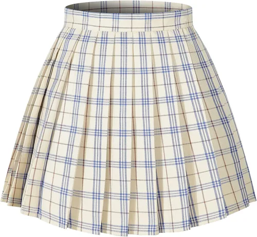 Vista 24 de Faldas plisadas a cuadros de cintura alta para mujeres y niñas, talla grande, uniforme escolar, mini disfraces de cosplay
