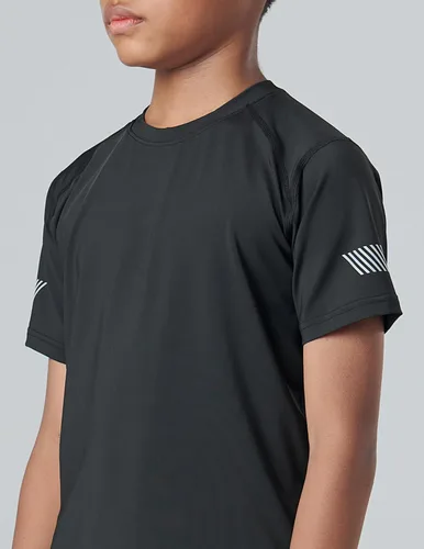 Vista 5 de Paquete de 5 camisetas deportivas para niños, camisetas de ajuste seco para niños, camisetas de manga corta, ropa deportiva a granel