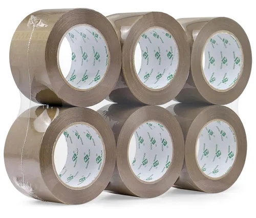 Vista 9 de BOMEI PACK Cinta de embalaje marrón de 3 pulgadas de ancho, repuestos de cinta de embalaje marrón resistente para cajas de mudanza, envío