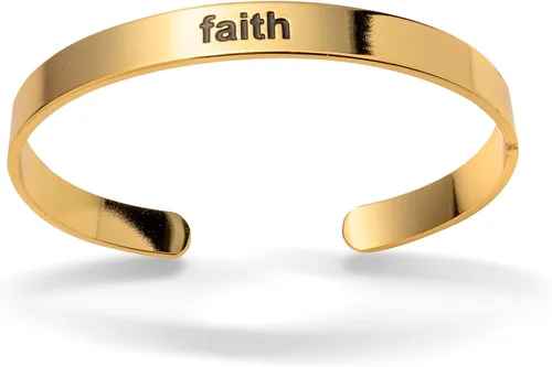 Vista 2 de Scienza Colección de pulseras inspiradoras Pulseras de latón con acabado dorado Forma ovalada Se adapta a muñecas de hasta 8 pulgadas