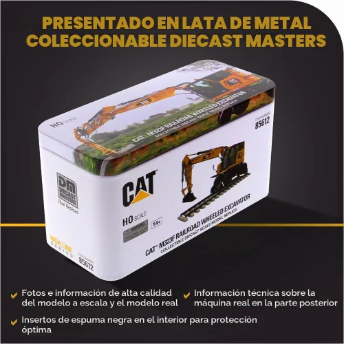 Vista 7 de Diecast Masters CAT Caterpillar M323F Excavadora de ruedas de ferrocarril con 3 accesorios High Line Series 1/87 (HO) Escala Diecast Modelo 85612