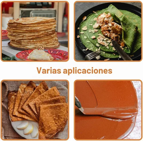 Vista 7 de Kit de espátula y esparcidor de crepé, espátula con mango de madera (12 pulgadas)