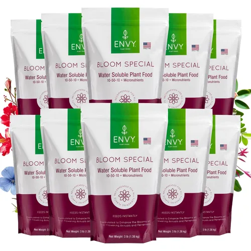 Vista 11 de ENVY Bloom Special Professional Grade (10-50-10) Alimento vegetal soluble en agua, promueve flores más grandes y hermosas (1.5 libras)