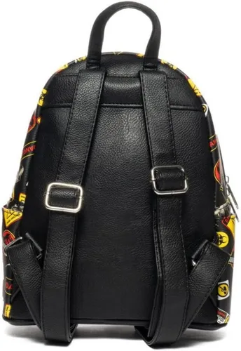 Vista 3 de Loungefly Mini-mochila de señales de advertencia de Jurassic Park, Negro, talla única