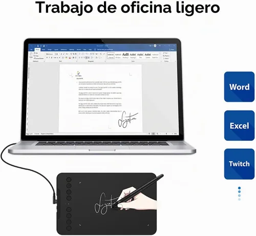 Vista 6 de Tableta de Dibujo Inalámbrica XPPen Deco mini7W Tableta Gráfica Tableta con Lápiz con 8192 Niveles de Presión, Tableta de Artista de 7 x 4 pulgadas