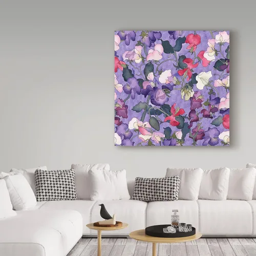 Vista 3 de Carissa Luminess 'Sweet Peas Pattern Light' - Lienzo decorativo