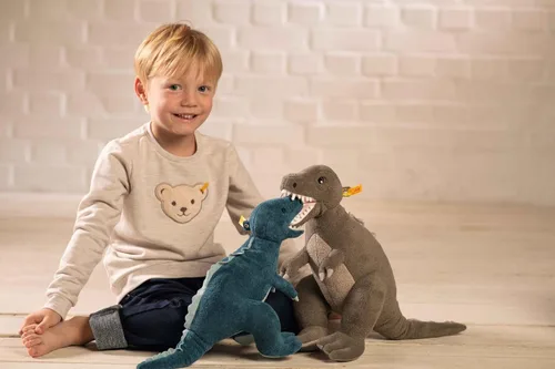 Vista 3 de Steiff Thaisen Tyrannosaurus T-Rex Dinosaur 14" Peluche Animal EAN 067129