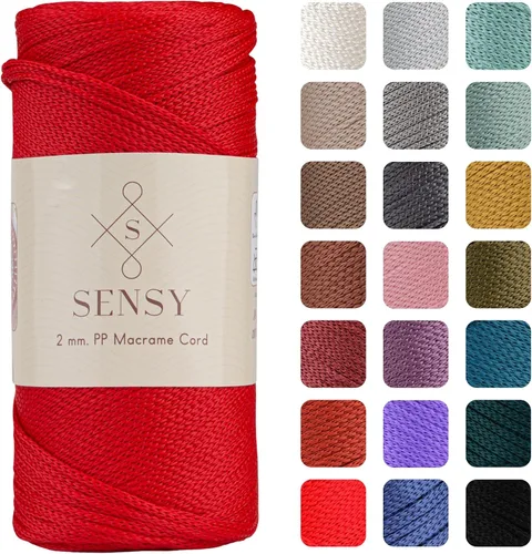Vista 155 de Sensy Premium 2mm 229.5 metros de cuerda de poliéster 100% cordón de polipropileno Cordón de macramé 2mm Cordón para bolso de crochet Hilo