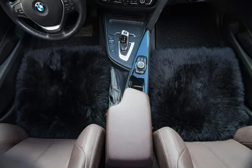 Vista 5 de Calor Invernal: Funda Universal de Asiento de Piel de Oveja - Lana Natural, para Autos, Camiones, SUV y Furgonetas - Acompañante de Conducción