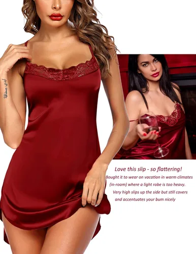 Vista 5 de Avidlove Lencería para mujer, camisón de encaje sexy, babydoll para dormir, paquete de 2