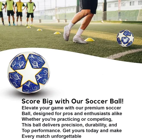 Vista 7 de Champion League - Balón de fútbol tamaño 5 – Pelota de réplica Pro Match, pelota de fútbol de piel sintética duradera para entrenamiento, partidos