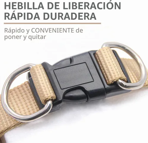Vista 4 de PUPTECK Juego de Arnés y Correa para Perro de Malla Suave Step-in a Cuadros para Cachorro Acolchado Sin Tirones Chaleco Arnés para Perros XS Beige