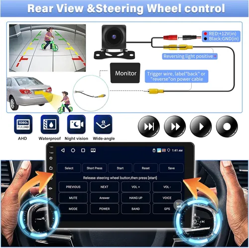 Vista 6 de [4G+64G] for Mazda 5 2005-2010 Android 15 Car Stereo Radio, Wireless A-pple CarPlay & Android Auto,WiF+GPS Navigation, 9” 1280 * 720P Touchscreen