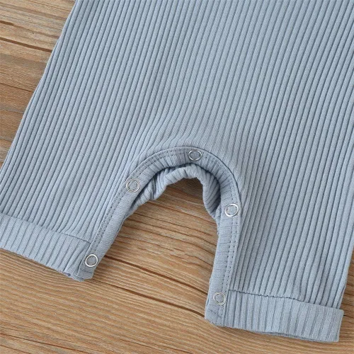 Vista 115 de Mameluco unisex de manga corta para bebé recién nacido, con botones, de una pieza, ropa de color sólido