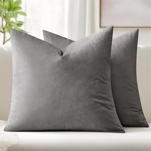Vista 40 de MIULEE Paquete de 2 fundas de almohada de terciopelo decorativas rectangulares lumbares, fundas de cojín suaves sólidas para sofá, sofá, dormitorio