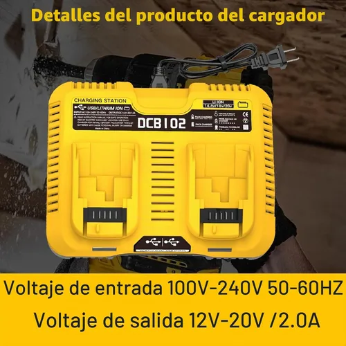 Vista 3 de Paquete de 2 piezas de repuesto para batería Dewalt 20V/60V Max DCB612