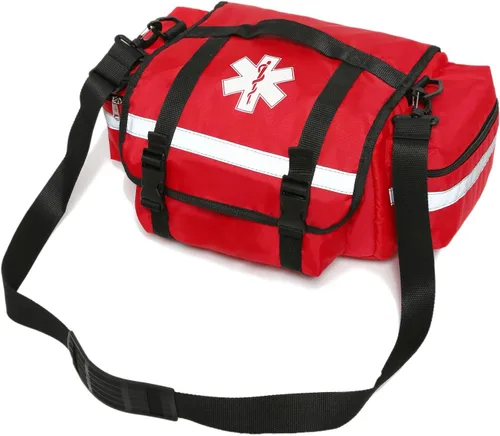 Vista 7 de Bolsa de primeros auxilios, bolsa médica vacía para trauma, organizador de bolsa de primeros auxilios, bolsa de transporte de hombro EMS/EMT, 13 x 9