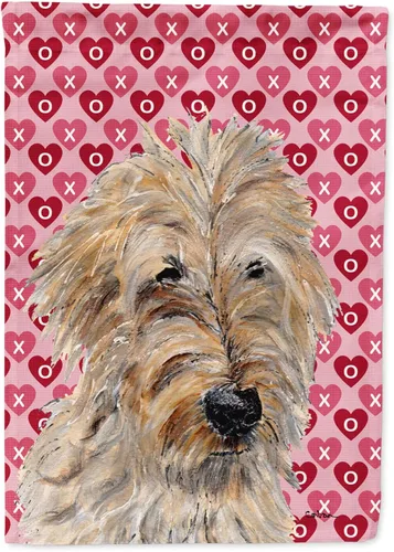 Vista 344 de Caroline's Treasures SS4484GF Bandera de jardín con diseño de bulldog inglés y corazones para el Día de San Valentín, bandera decorativa para patio
