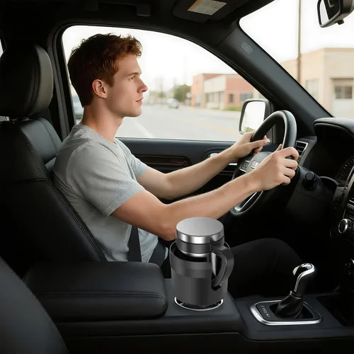 Vista 7 de Expansor de portavasos para automóvil, extensor de portavasos grande para automóvil con base ajustable, adaptador de soporte para botella de agua