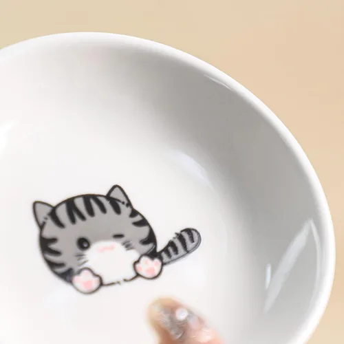 Vista 7 de SOCOSY Platos de cerámica de animales de dibujos animados súper lindos, platos de condimentos, cuencos de sushi y soja, platos de aperitivo, platos