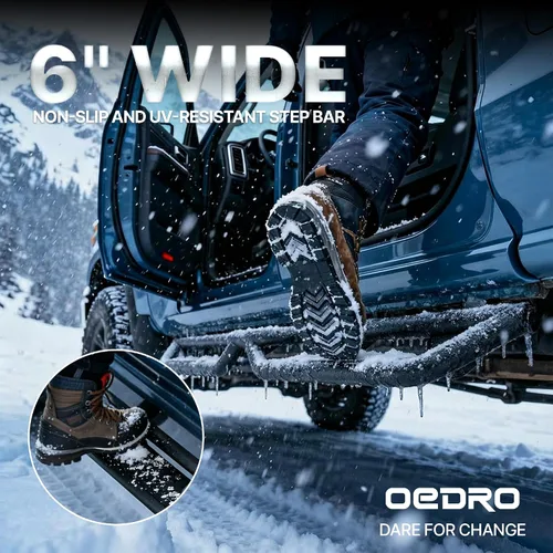 Vista 4 de OEDRO Estribos compatibles con Dodge Ram 1500 Crew Cab 2009-2018, RAM 1500 Classic 2019-2024, RAM 2500/3500 2010-2026, dos escalones laterales de 6