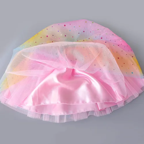 Vista 4 de Doctor Unicorn Conjunto de cumpleaños para niñas, vestido con falda de tutú, camiseta de unicornio, diadema y banda de satén