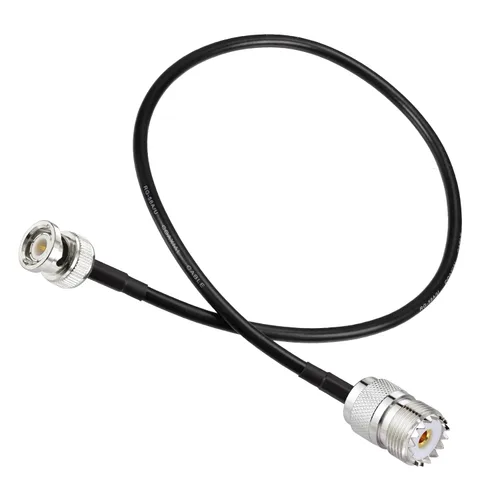 Vista 3 de Eightwood Adaptador de antena UHF hembra SO239 a macho BNC Cable puente RG58 de 1,6 pies para radio CB portátil, radio aficionado, radio ham