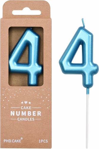 Vista 8 de PHD CAKE Velas de cumpleaños azul clásico de 2.76 pulgadas número 0, velas de pastel para celebración de fiesta