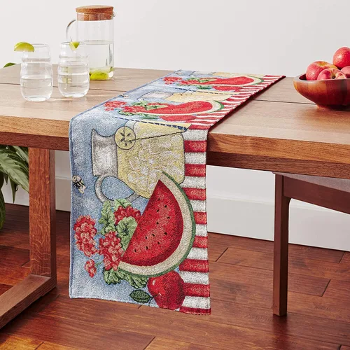 Vista 9 de Tache Home Fashion DB9046TR-13X48 - Camino de mesa con diseño de margaritas rojas y amarillas, color rojo y amarillo, 48 pulgadas