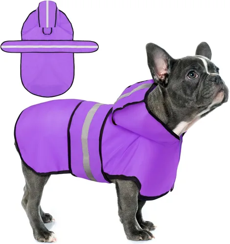 Vista 10 de Paiaite Waterproof Hooded Dog Raincoat with Reflective Strips Yellow S Amarillo