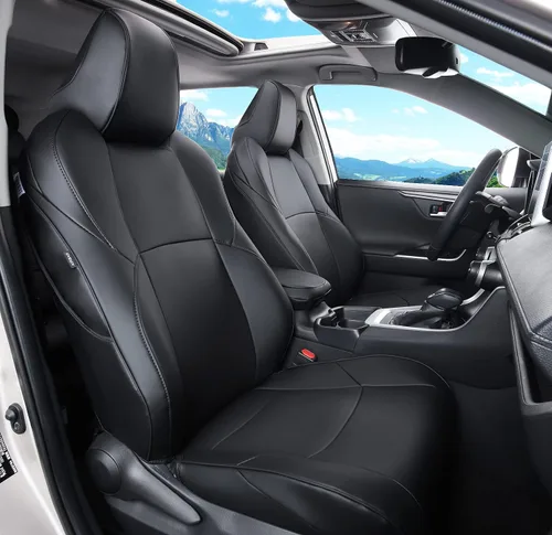 Vista 11 de Fundas de asiento RAV4 de ajuste personalizado, piel sintética impermeable para Toyota RAV4 2013-2018 (beige)