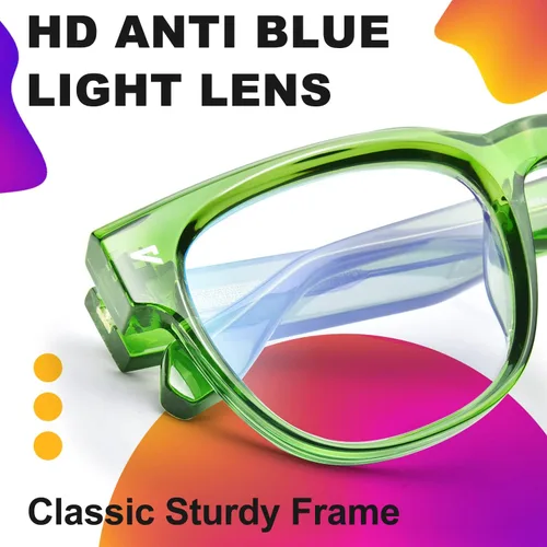 Vista 5 de VISOONE Blue Light Blocking Glasses Men Women Square Frame TR90 Clear Lens Computer Screen Protector Eyeglasses Work Study Gaming UV Daily Outdoor
