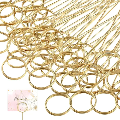 Vista 10 de Hotop 30 Piezas Soporte de Tarjetas Florales con Púas de Alambre de Metal para Tarjetas de Lugar, Soporte de 13.4 Pulgadas para Fotos y Notas, Clip