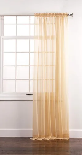 Vista 6 de Stylemaster Elegance Cenefa recta de gasa transparente, 60 x 14 pulgadas, color dorado