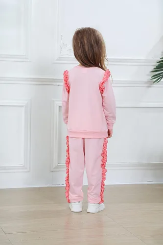 Vista 8 de Zarmfly Conjunto de 2 piezas para niñas pequeñas, sudadera de manga larga + leggings de leopardo, ropa de invierno de 2 a 10 años